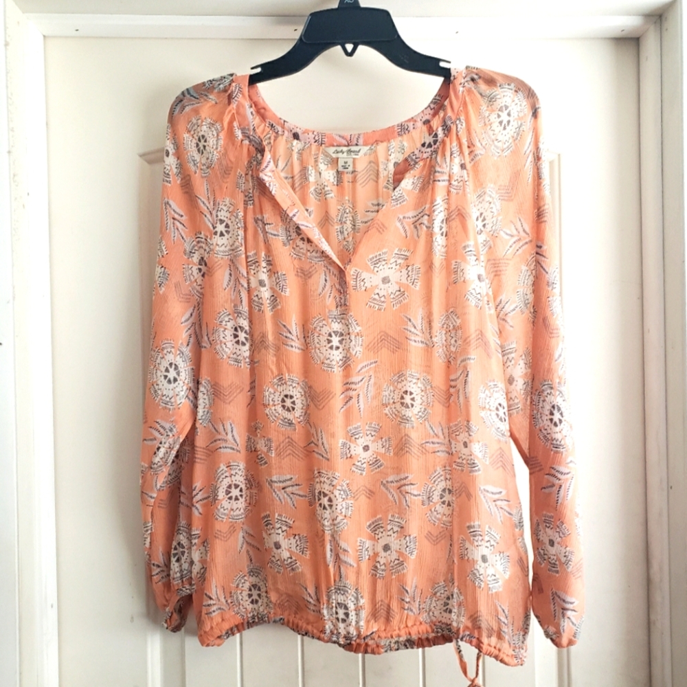 Lucky Brand silk blouse top size medium